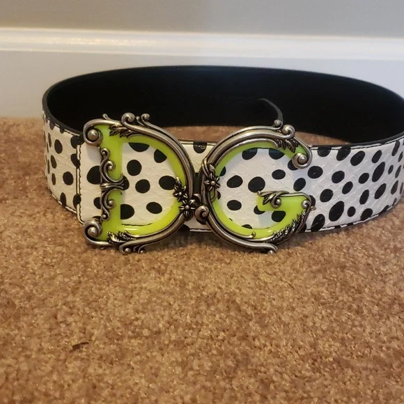 Dolce & Gabbana polka-dot print logo belt Dolce&Gabbana Leather Polka Dot Belts for Women for sale | eBay main image 4